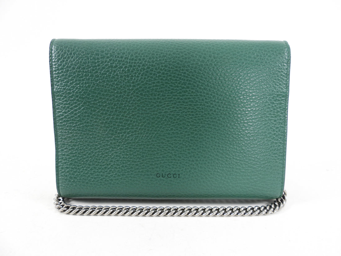 Gucci dionysus wallet discount on chain green