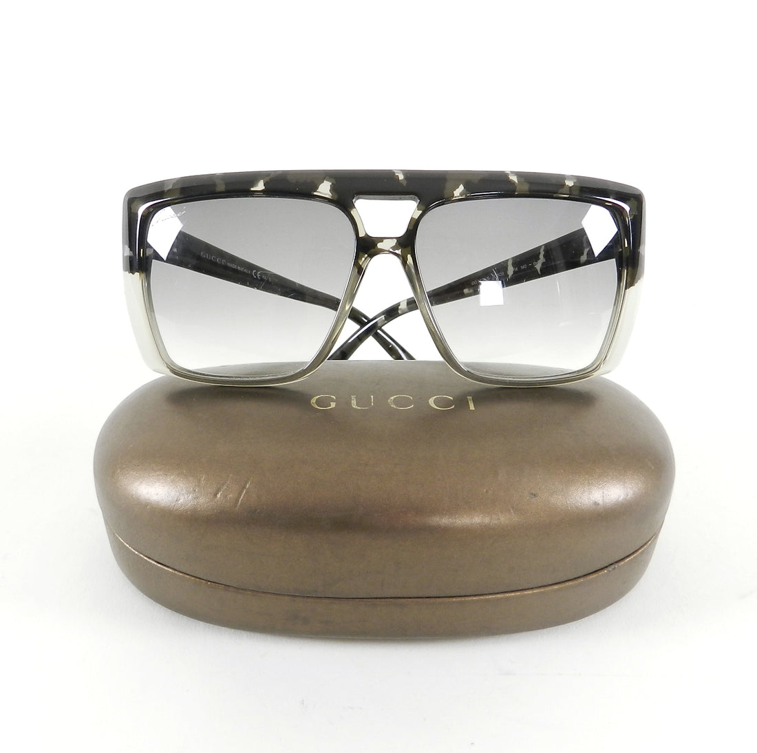 Gucci GG3532 Grey Tortoise and Clear Sunglasses in Case