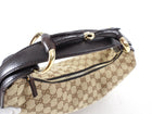 Gucci Brown Monogram Horsebit Medium Hobo Bag