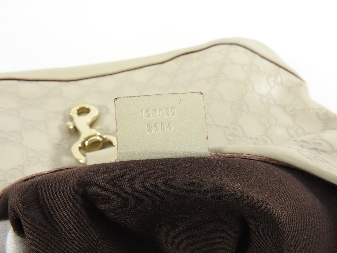 Gucci Guccissima GG Ivory Leather Monogram Hobo Bag