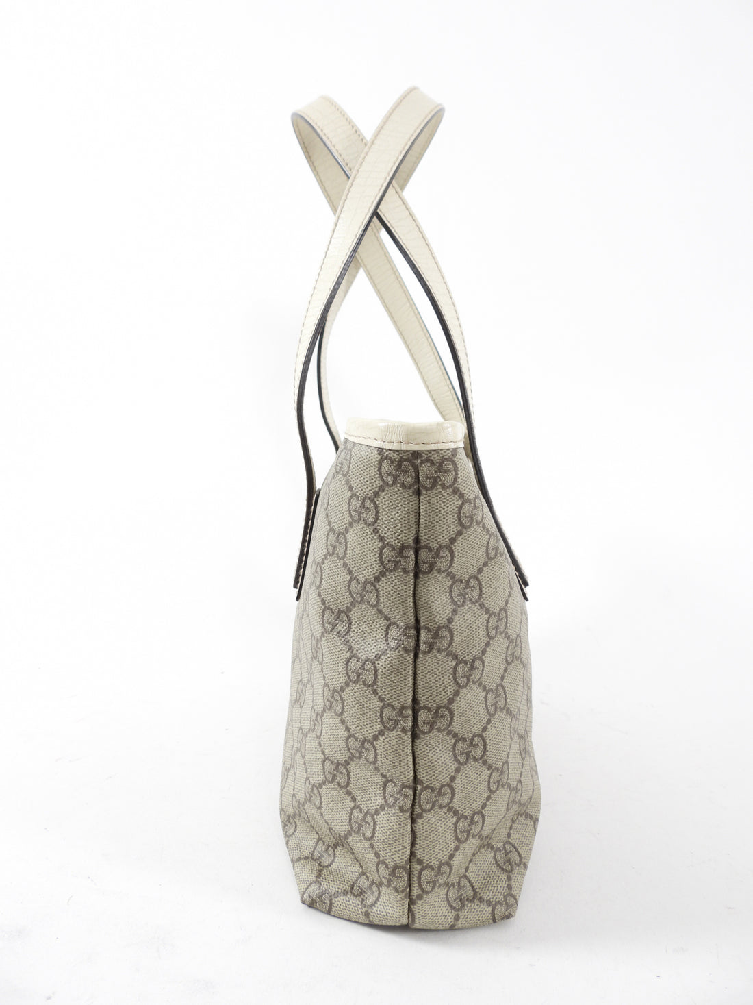 Gucci Monogram Supreme Small Ivory Tote Bag