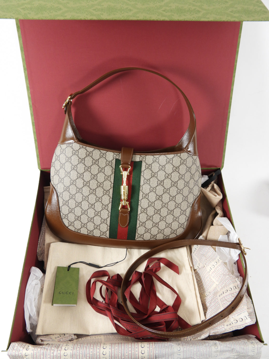 Gucci Jackie 1961 Monogram Supreme Medium Shoulder Hobo Bag