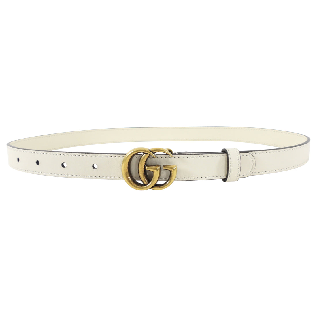 Gucci Ivory Skinny GG Marmont Belt - 70cm / 28”