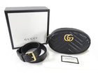 Gucci Black Matelasse Leather Marmont Belt Bag - 85 / 34