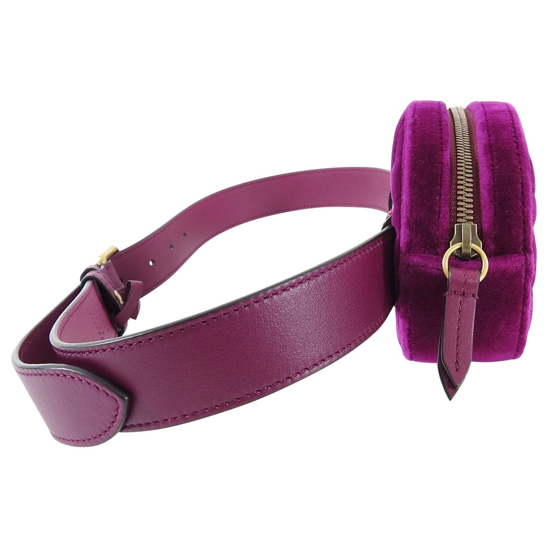 Gucci Velvet Marmont Belt Bag Magenta Purple - 85 / 34