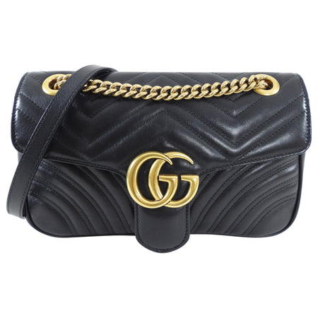 Gucci Black Matelasse Small Marmont Bag