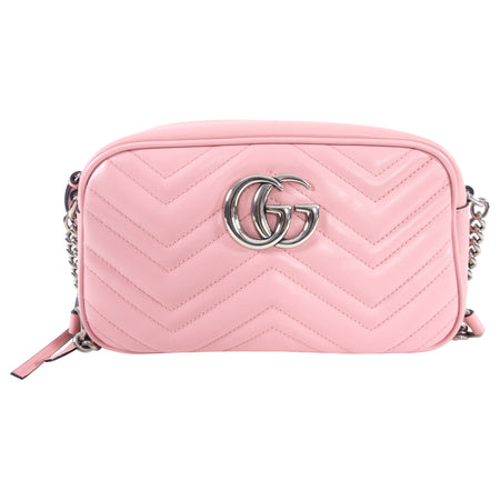 Gucci Light Pink Marmont Quilted Small Camera Bag