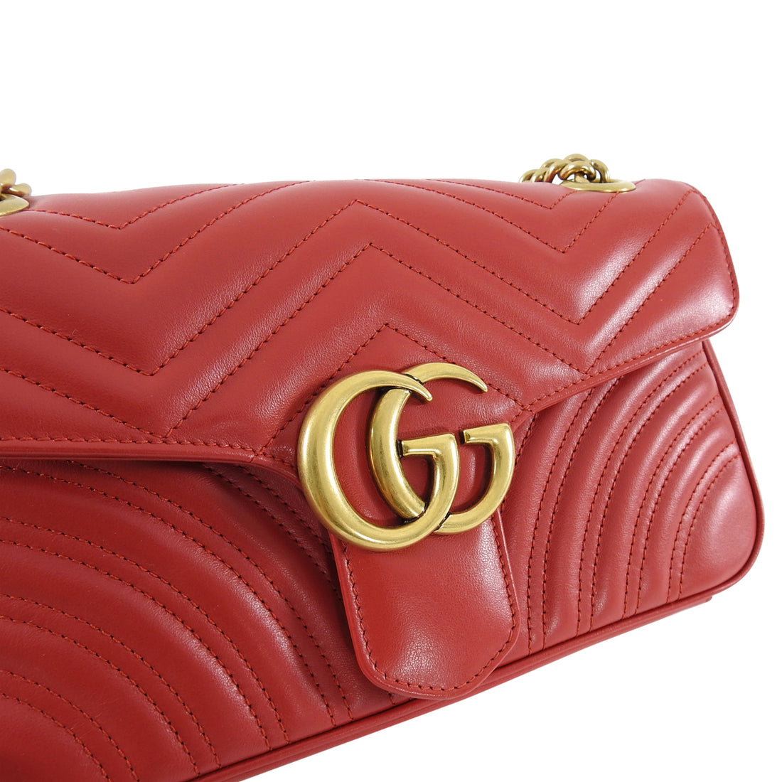 Gucci Small Red Matelassé GG Marmont Bag - Ann's Fabulous Closeouts