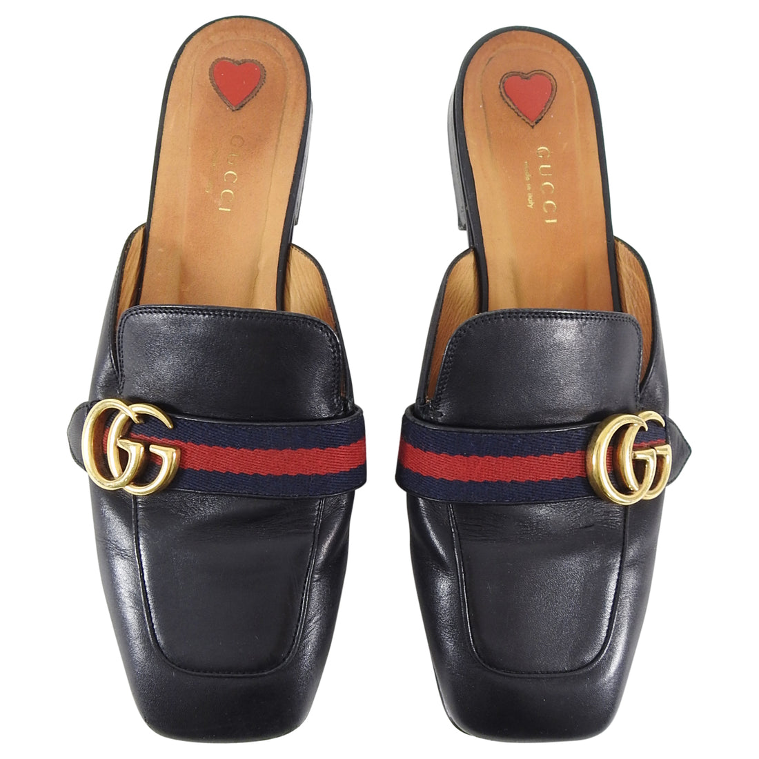 Gucci Black Marmont GG Logo Mule Slides - 40 / USA 9.5