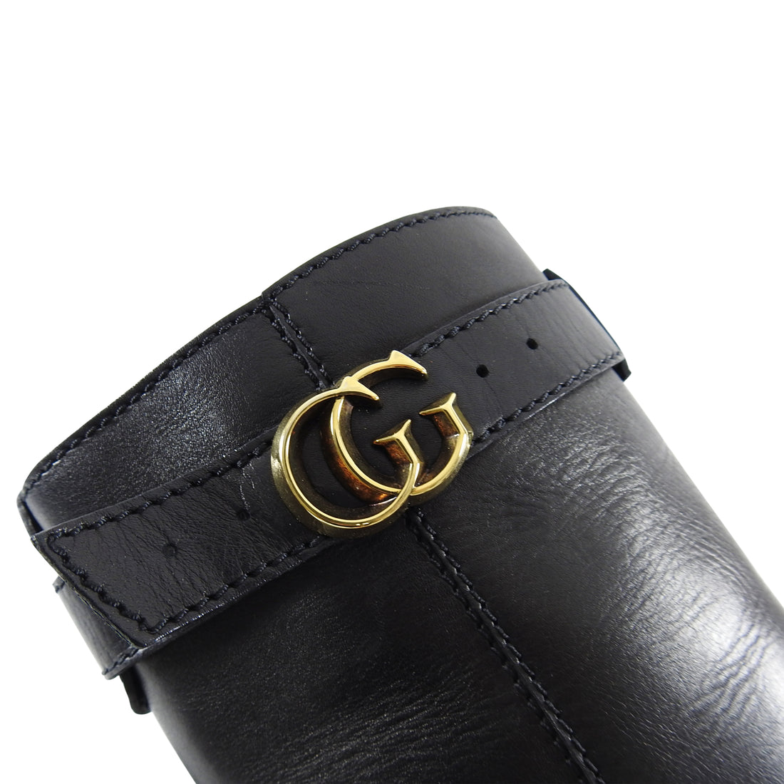 Marmont leather boots Gucci Black size 38 IT in Leather - 35999328