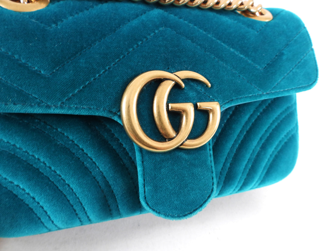 Turquoise velvet gucci bag Clearance