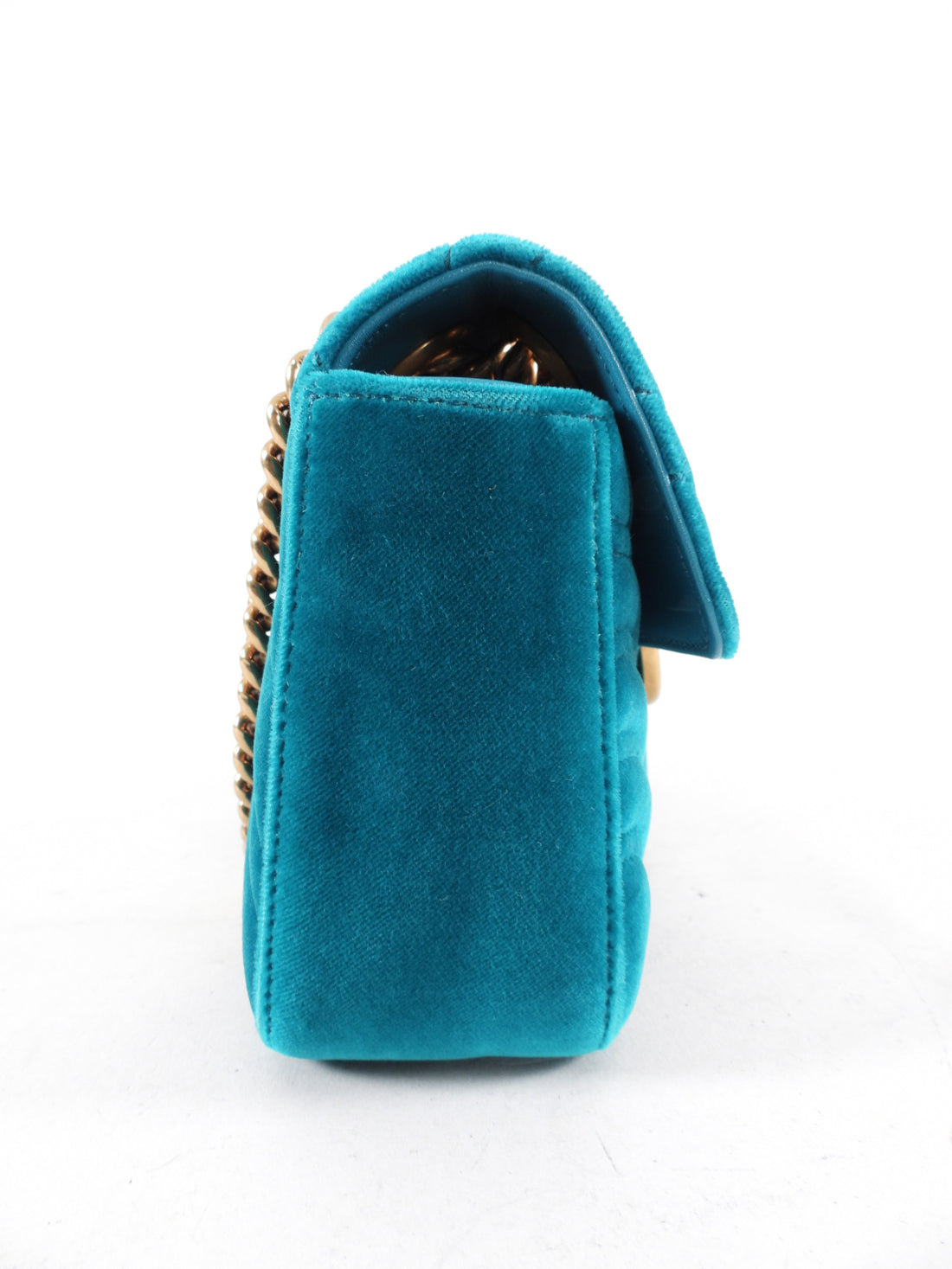 Gucci Mini Blue Turquoise Velvet Marmont Bag
