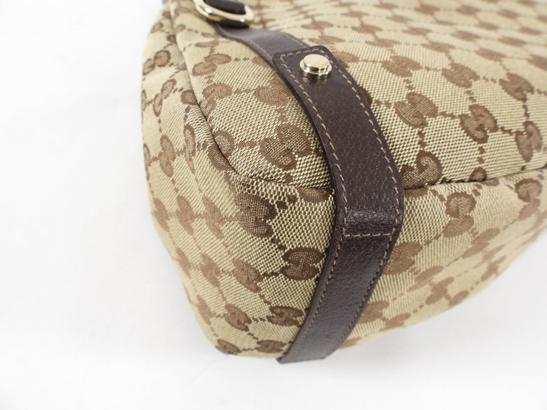 Gucci Brown Monogram Canvas Medium Hobo Shoulder Bag