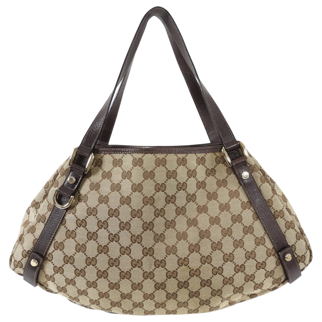 Gucci Brown Monogram Canvas Medium Hobo Shoulder Bag