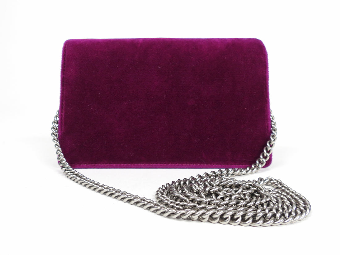 Gucci Purple Velvet Super Mini Dionysus Crossbody Bag
