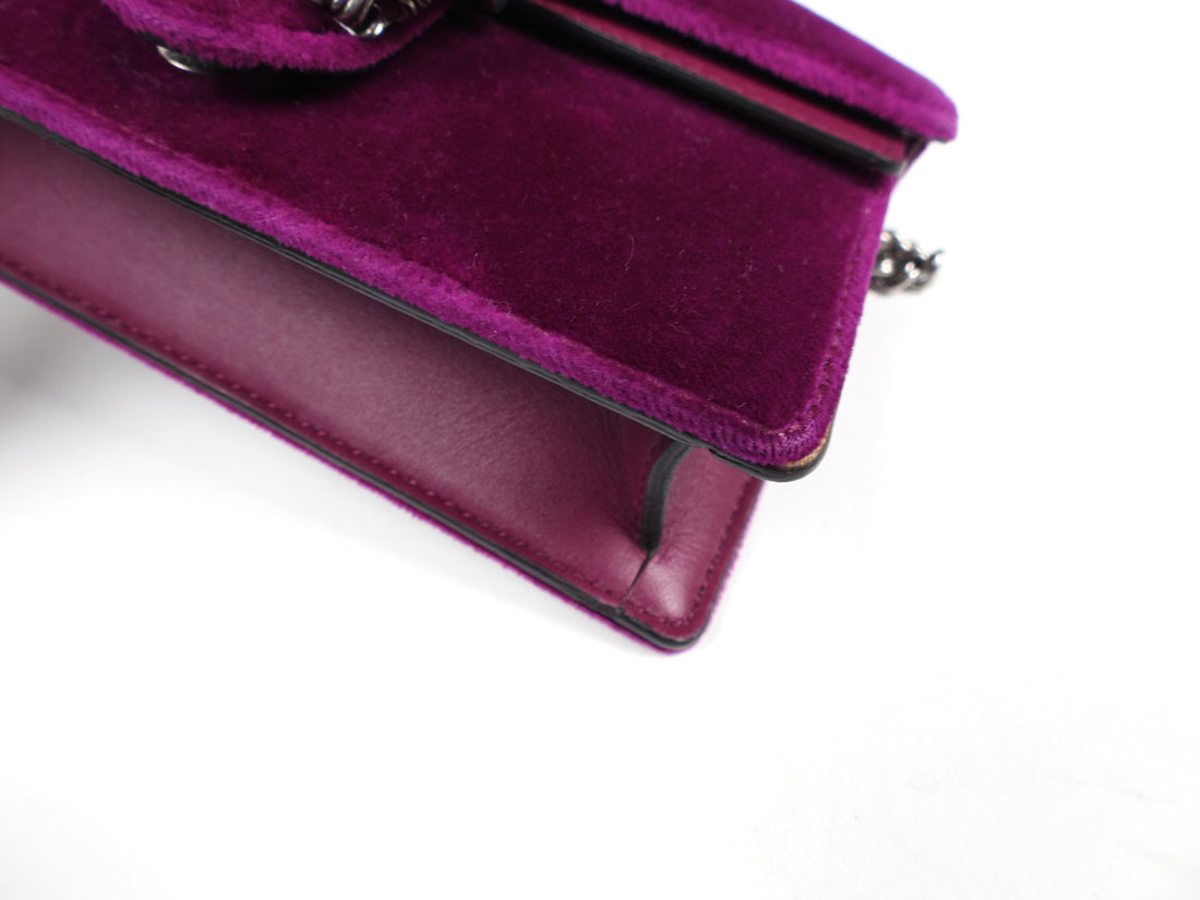 Gucci Purple Velvet Super Mini Dionysus Crossbody Bag