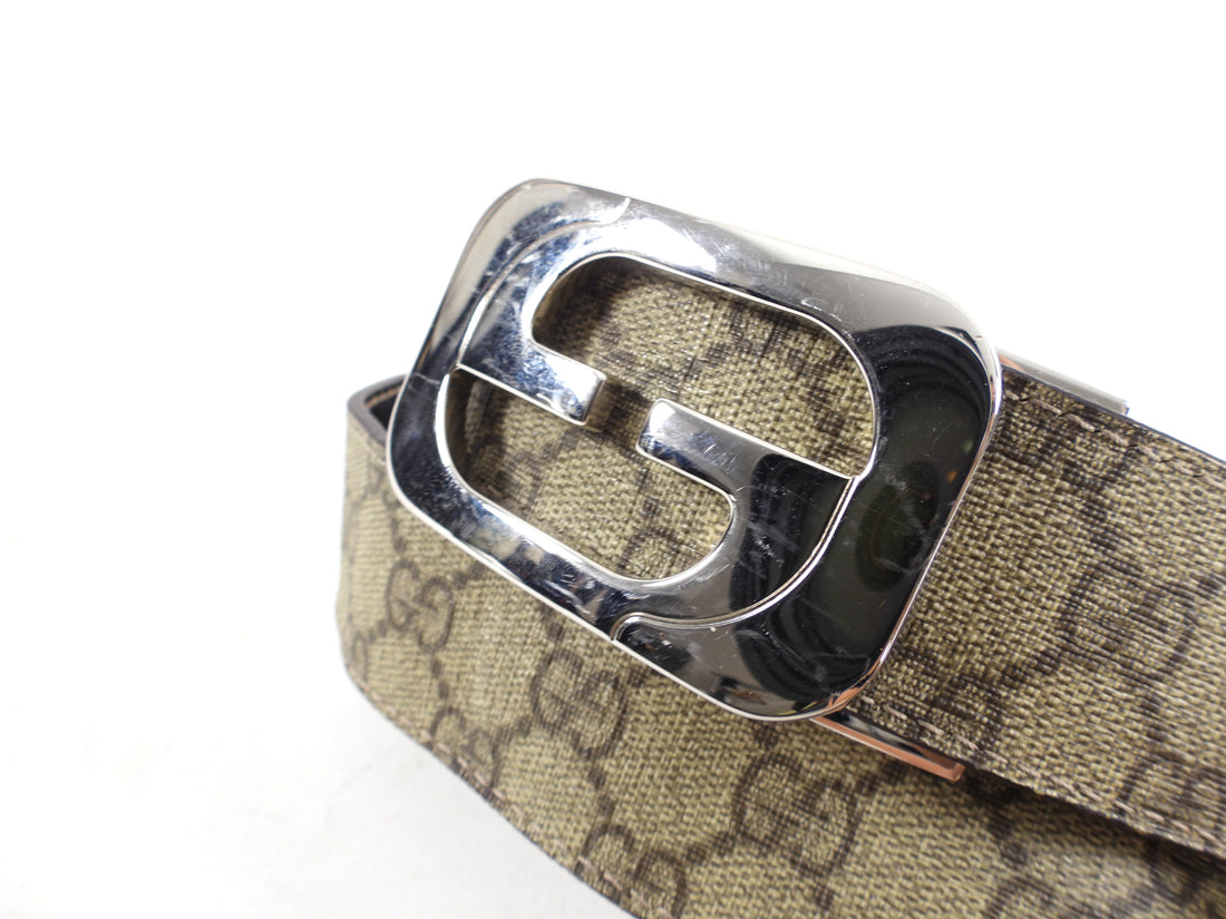 Gucci Monogram Canvas Brown Reversible GG Belt - 33-37"