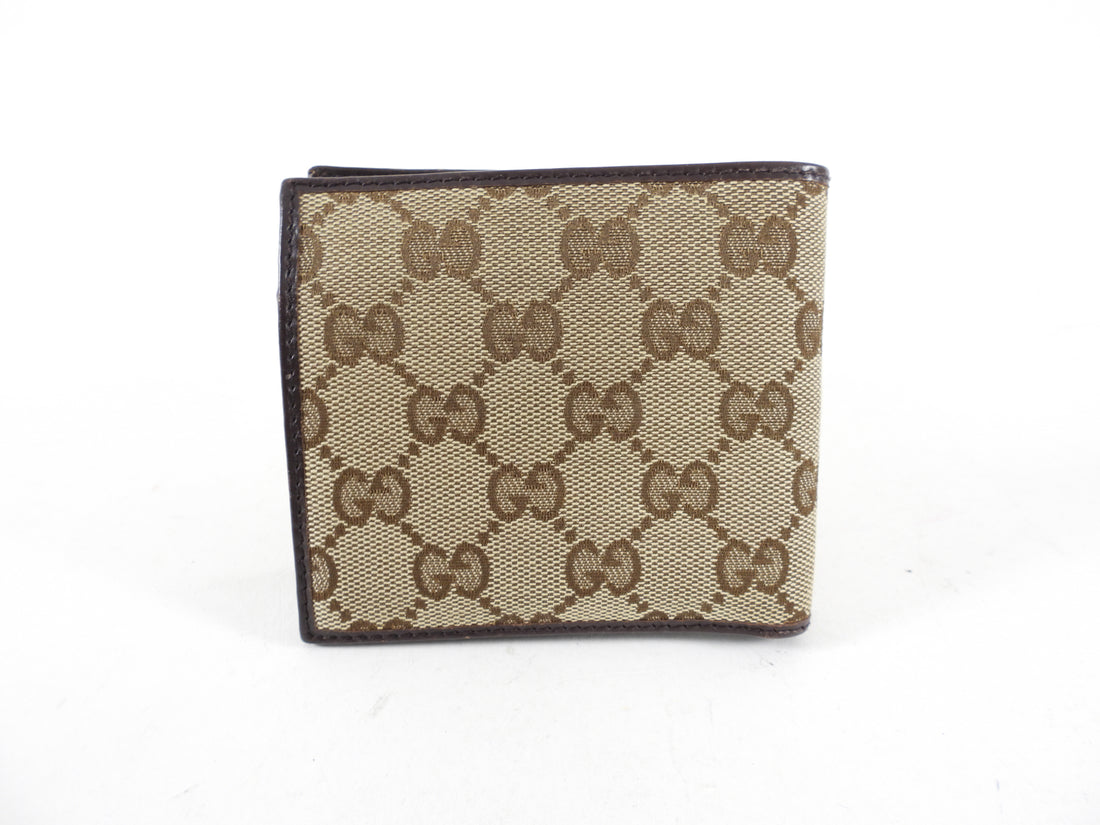 Gucci Brown Monogram Canvas Bifold Wallet 