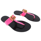 Gucci Neon Pink Flat Marmont Thong Sandal - USA 9.5