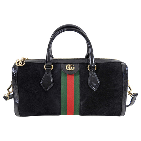 Gucci Black Suede and Patent Ophidia Doctor Bag