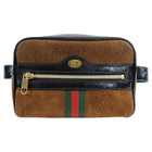 Gucci Brown Suede Web Stripe Small Ophidia Belt Bag