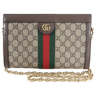 Gucci Brown Monogram GG Web Ophidia Small Shoulder Bag