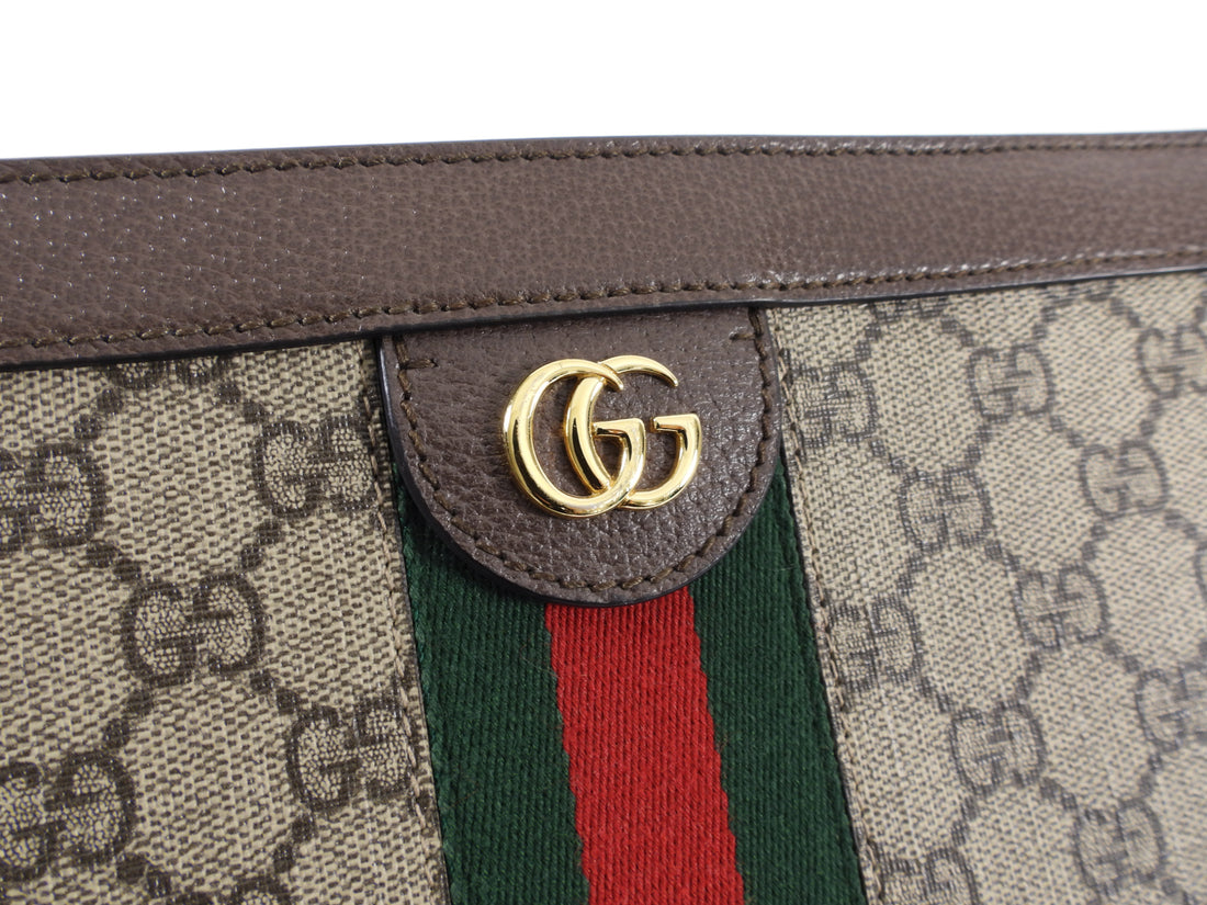 Gucci Ophidia Convertible Clutch GG Web Small Brown In, 54% OFF