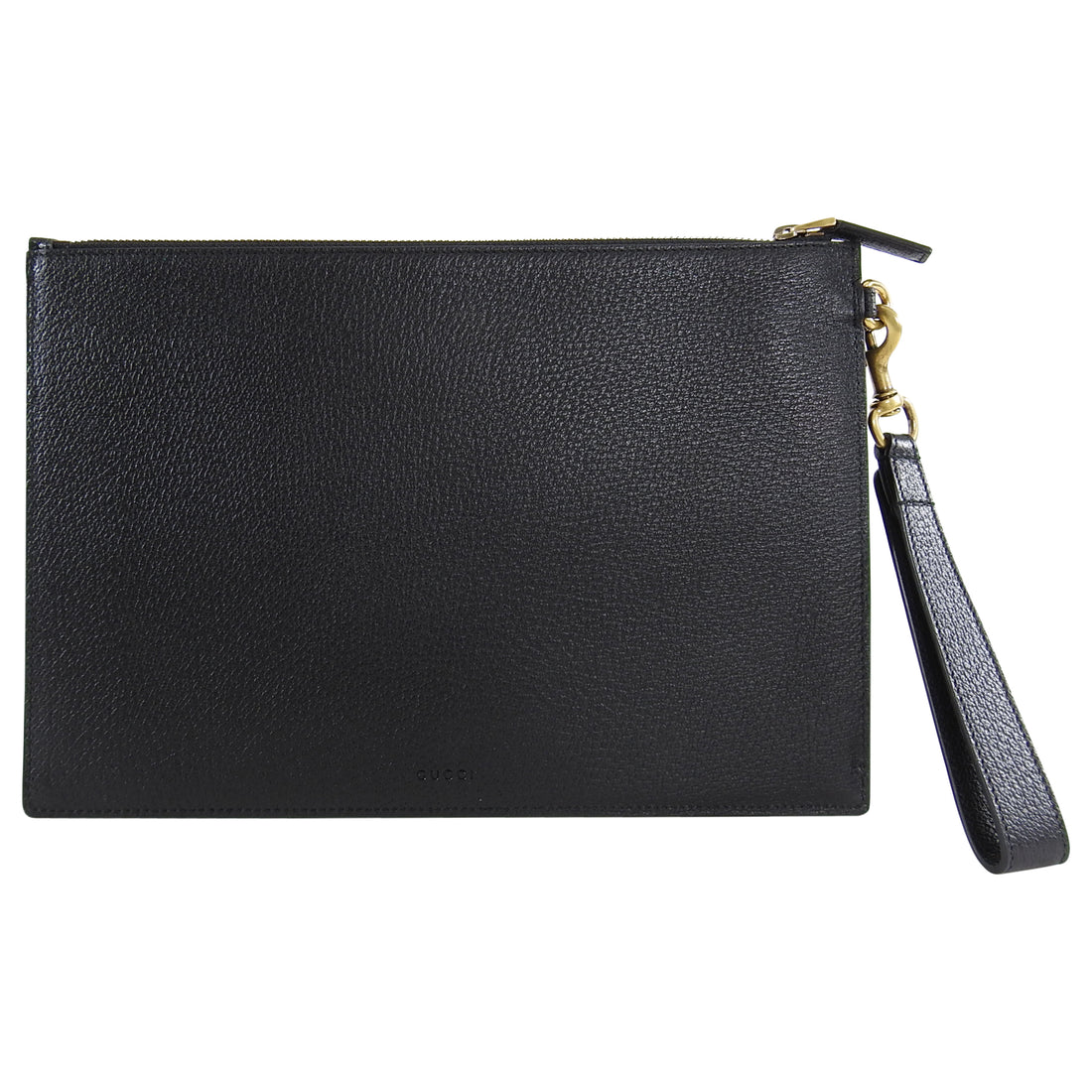 Gucci 2019 Marmont Black Leather GG Portfolio Clutch Bag 