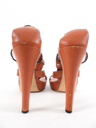 Gucci Orange Leather Horsebit Platform Shoes - 40 / 10