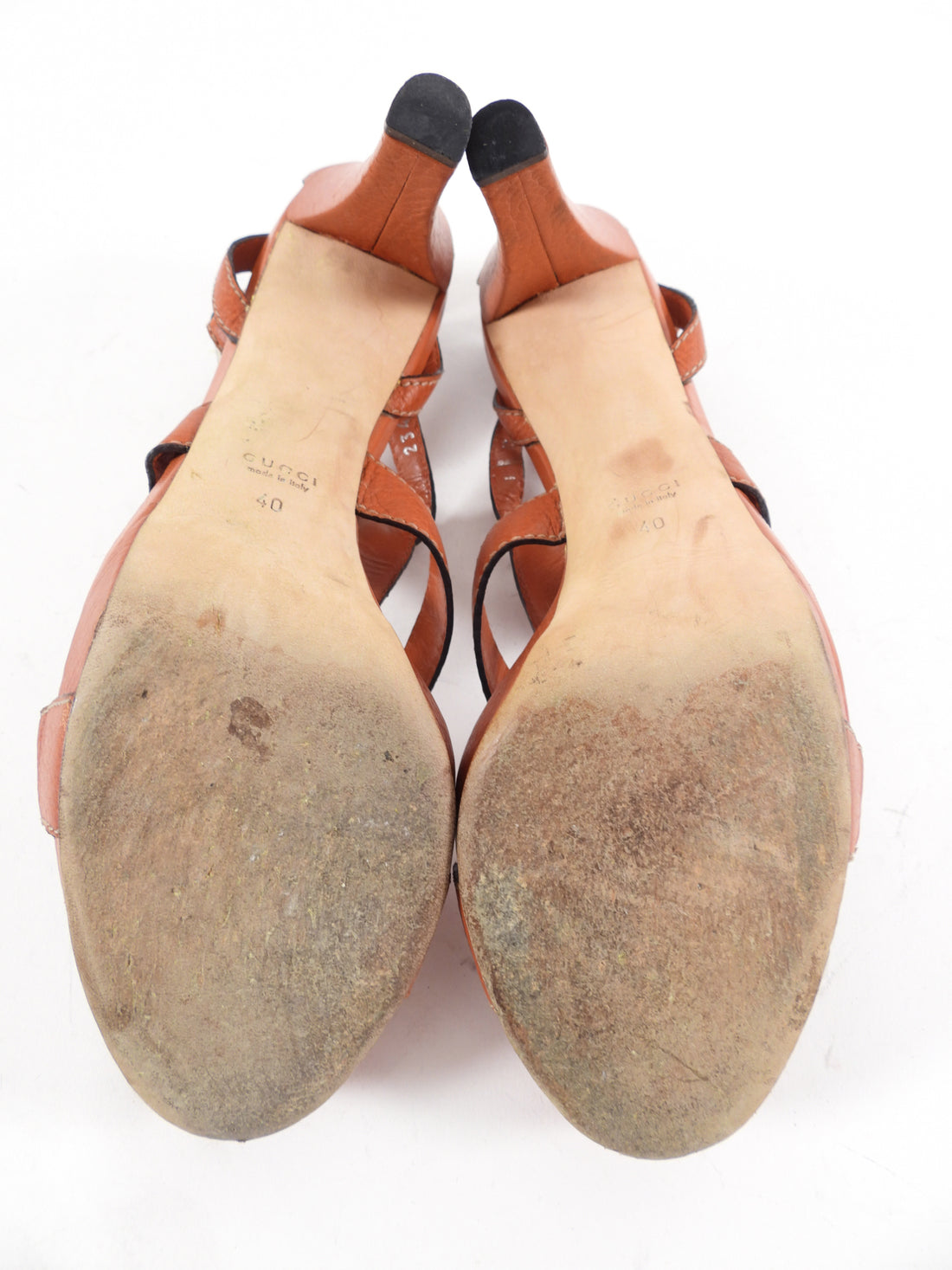 Gucci Orange Leather Horsebit Platform Shoes - 40 / 10