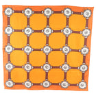 Gucci Orange Silk Geometric 90cm Scarf