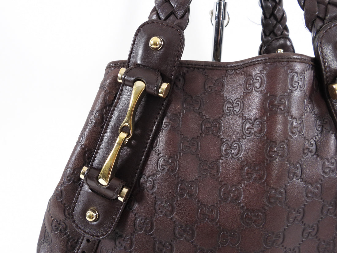 Gucci Guccissima Brown Leather Pellham Bag