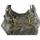 Gucci Guccissima Pewter Leather Monogram Hobo Bag with Gold Tone Hardware 
