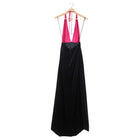 Gucci Fuchsia Pink and Black Velvet Halter Gown - IT38 / USA 2