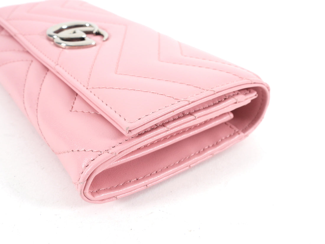 Gucci Pink Matelasse Marmont Long Wallet
