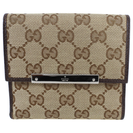 Gucci Princey Brown Monogram French Compact Wallet 