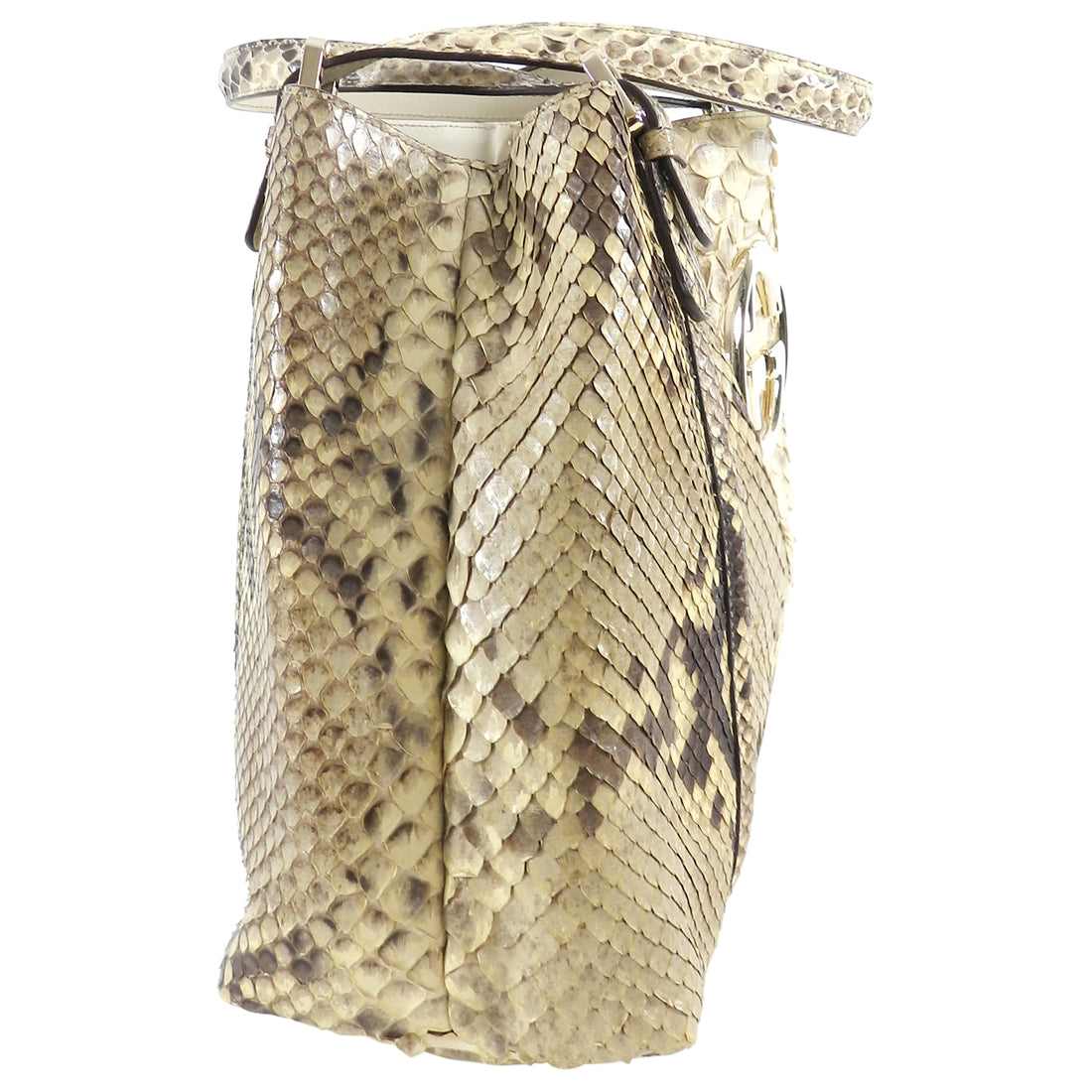 Gucci Python Gg Gucci Natural Python Britt Medium GG Logo Tote Bag – I MISS YOU VINTAGE