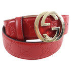 Gucci Red Guccissima Leather Interlocking GG Belt - 80/32
