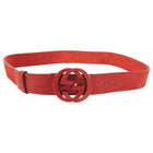 Gucci Red Suede Interlocking GG Logo Belt - 85 / 34
