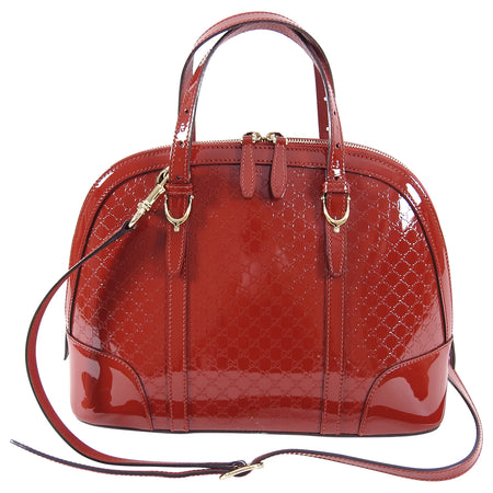 Gucci Red Patent Micro Guccissima Dome Small Nice Bag 