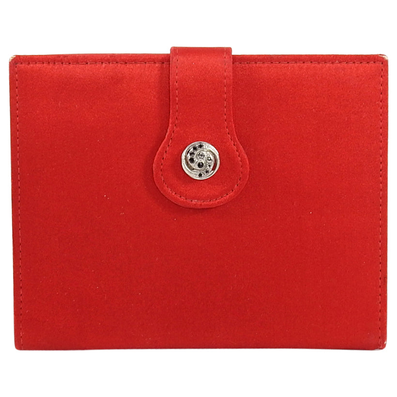 Gucci Vintage 1970's Red Silk Satin Small Compact Wallet