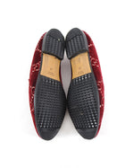 Gucci Red Jordaan Velvet GG Monogram Loafers - 39 / USA 9