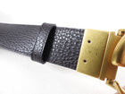 Gucci Black and Brown Reversible Grained Leather Marmont Belt - 100/40