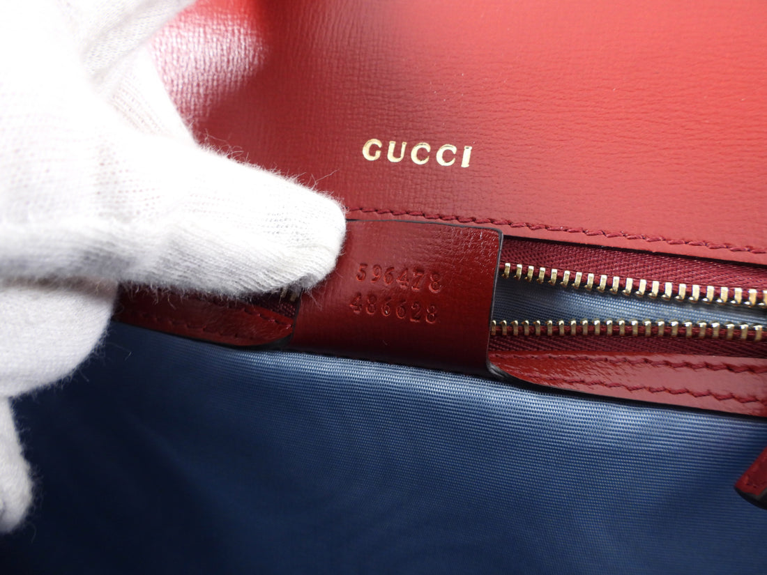 Gucci Brick Red Medium Suede Ring Scarf Bag