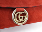 Gucci Brick Red Medium Suede Ring Scarf Bag