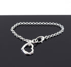 Gucci Sterling Silver Bamboo Heart Charm Link Bracelet