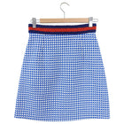 Gucci Blue and White Houndstooth Check Mini Skirt - IT38 / USA 2 / XS