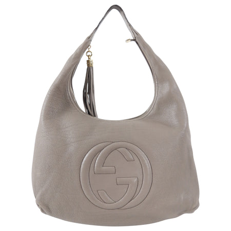 Gucci Taupe Soho Hobo Large Leather Bag