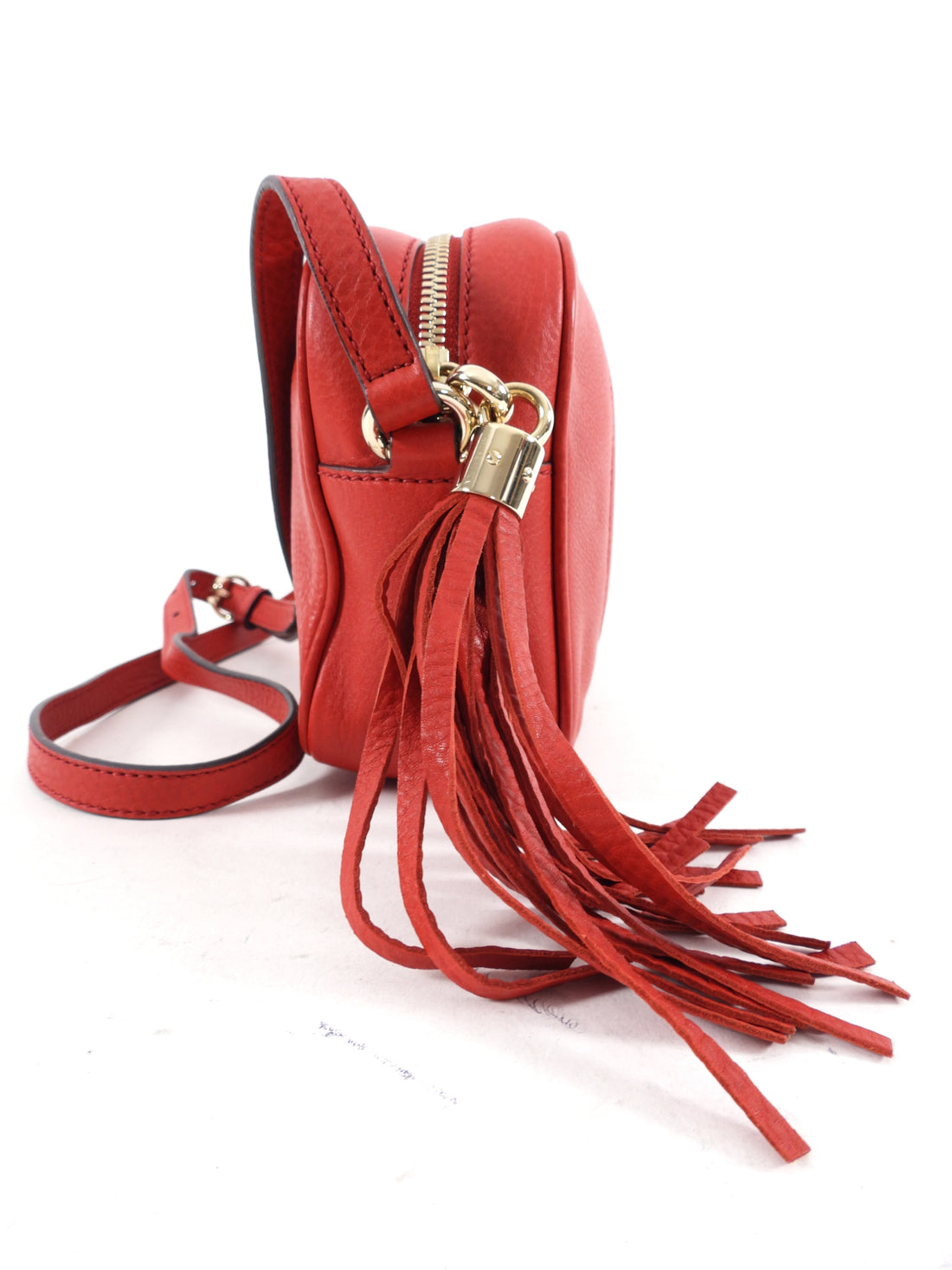 Gucci Small Red Soho Disco Tassel Crossbody Bag