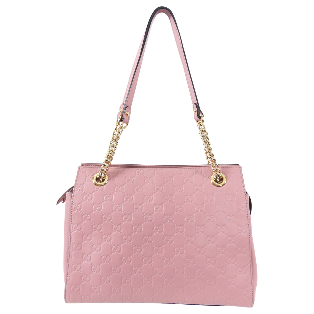 Gucci Guccissima Pink Monogram Small Chain Strap Tote Bag